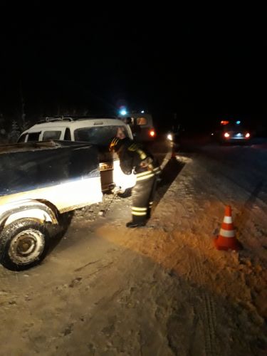 Столкновение двух автомашин на 291 км автодороги Сыктывкар-Ухта